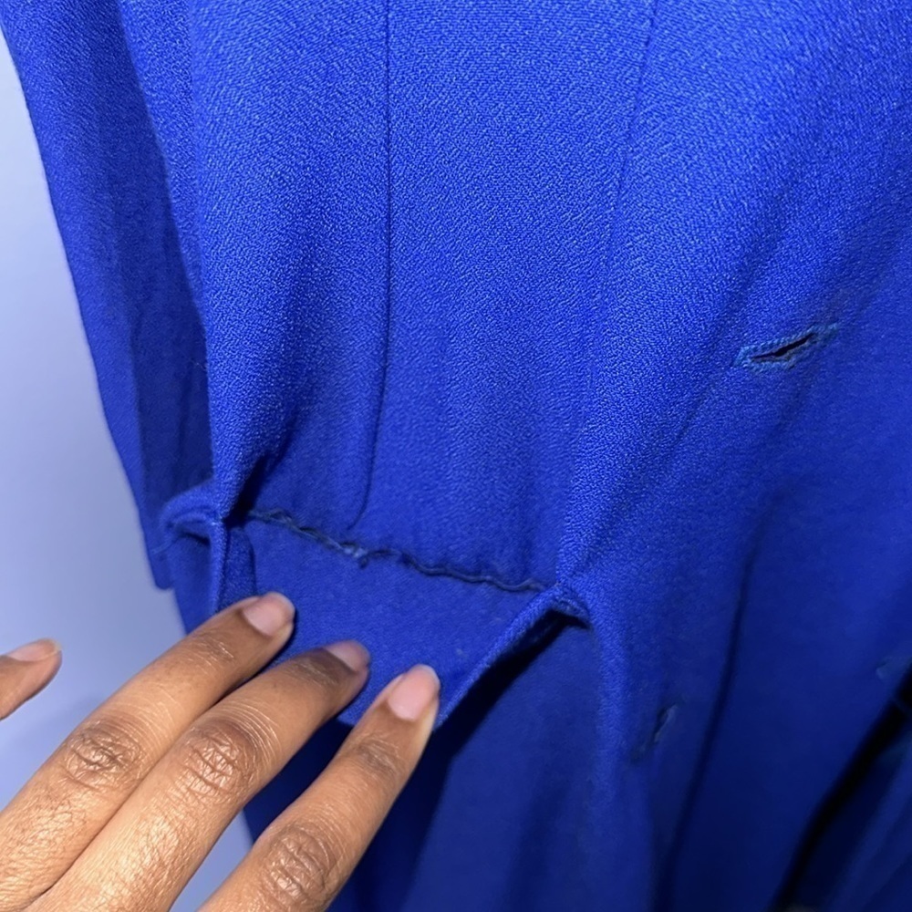 Ultra Dress Royal Blue Blazer Dress with Black and Gold Buttons - Picture 6 of 7